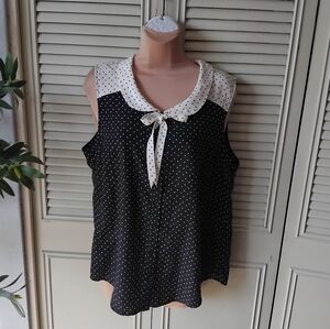 Polka Dot Sleeveless Top
